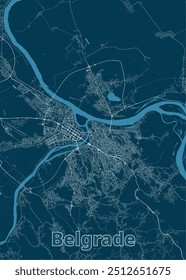 Belgrado, Sérvia mapa do cartaz do projeto artístico