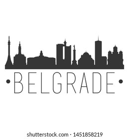 Belgrade Serbia. City Skyline. Silhouette City. Design Vector. Famous Monuments.