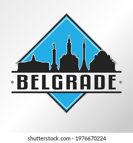 Belgrade, Serbia Skyline Logo. Adventure Landscape Design Vector City Illustration Vector illustration.