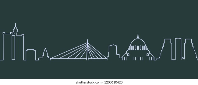 Belgrade Single Line Skyline