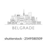 Belgrade skyline cityscape vector illustration