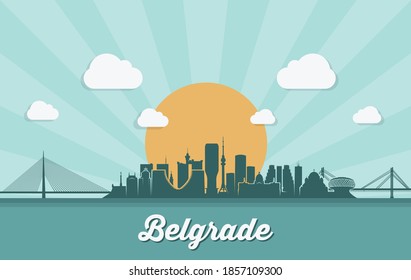 Belgrade skyline Serbia cityscape vector illustration