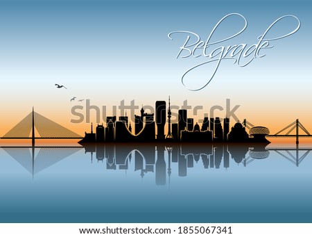 Belgrade skyline Serbia cityscape vector illustration