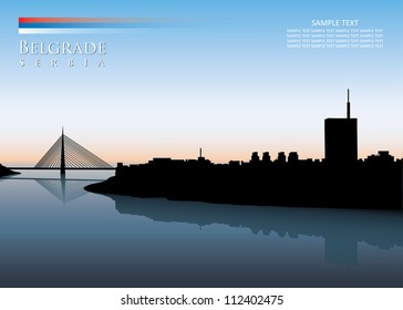 Belgrade skyline - vector illustration