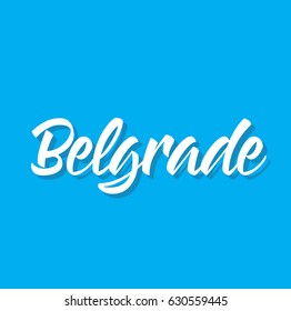 belgrade, text design. Vector calligraphy. Typography poster. Usable as background.
