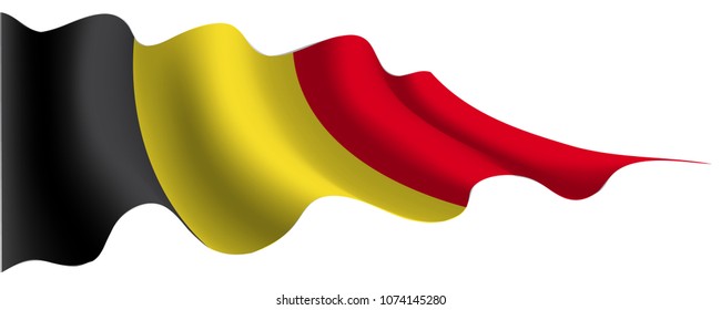 Belguim flag wave flying on white background vector illuatration. 