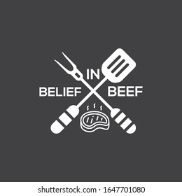 Belief In Beef - Modern Typography T Shirt Design