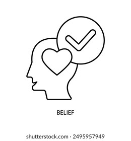 belief concept line icon. Simple element illustration. belief concept outline symbol design.