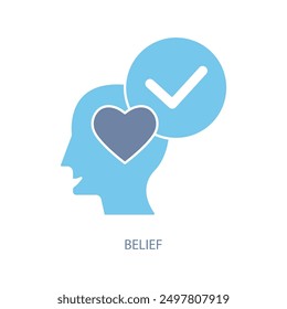 belief concept line icon. Simple element illustration. belief concept outline symbol design.