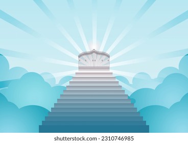 belief and faith of another religion called heaven,vector illustration