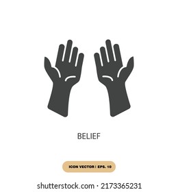 belief icons  symbol vector elements for infographic web