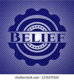 Belief jean or denim emblem or badge background