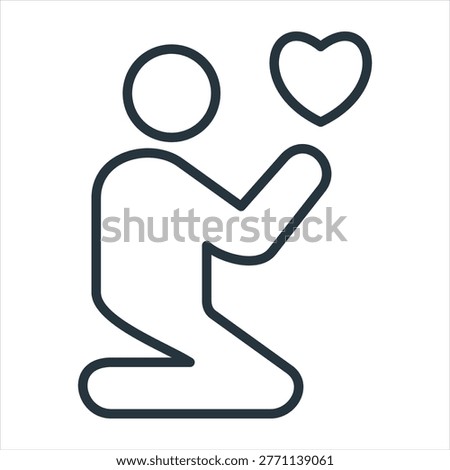 Belief Outline Icon Vector Illustration