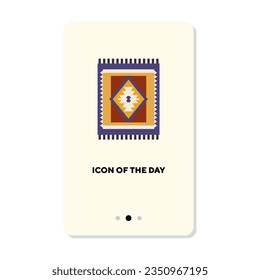 Belief symbol or rug flat icon. Mat for prayer isolated vector sign. Culture and religion concept. Vector illustration symbol elements for web design and apps