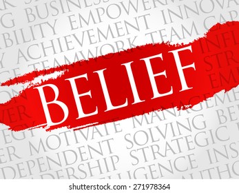 BELIEF word cloud, business concept