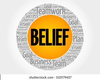 BELIEF word cloud collage, business concept background