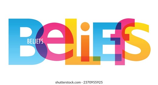 BELIEFS colorful vector typography banner