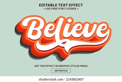 Believe 3D editable text effect template