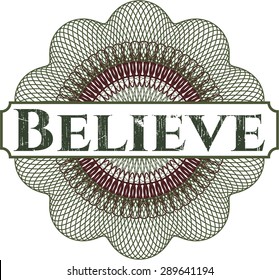 Believe abstract rosette