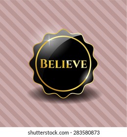 Believe black emblem