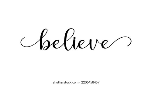 Believe Calligraphy Text Swashes Vecto Stock Vector (Royalty Free ...