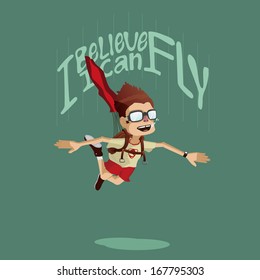 I Believe i can Fly, a boy jumping play skydiving
