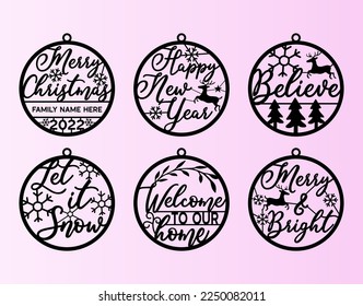 Believe Christmas Coaster Bundle for Laser Cut.