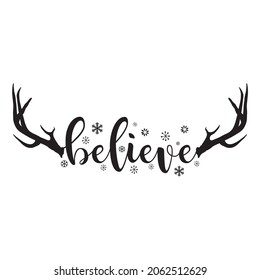 Believe Christmas Deer Antler Snowflake Collections
