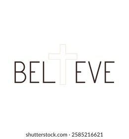 Believe Cross Art faith church design 