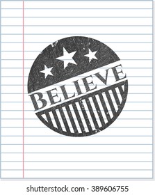 Believe drawn in pencil