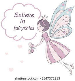 Believe in Fairytales: A Magical Journey Vector Design