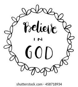 believe in God on white background