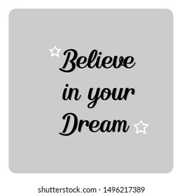 
believe with gray and black text and gray background