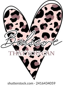 believe heart animal print texture