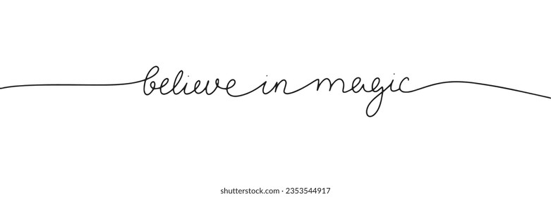 Believe in magic. Short Halloween phrase. Handwriting Halloween quote. Vector illustration.