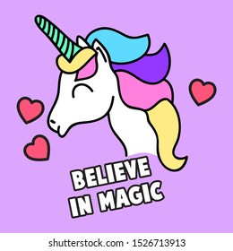 BELIEVE IN MAGIC, SLOGAN PRINT VECTOR