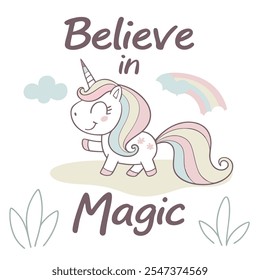 Believe in Magic: Whimsical Unicorn Vector Design