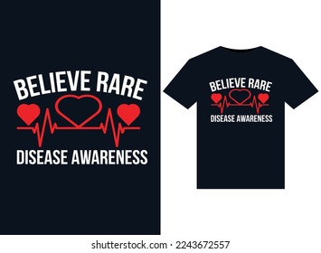 Believe Rare Disease Awareness Illustrations para el diseño de camisetas listas para impresión