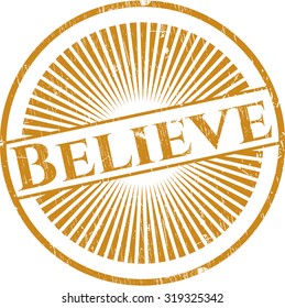 Believe rubber seal with grunge texture
