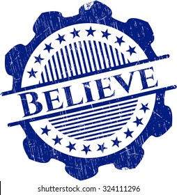 Believe rubber seal with grunge texture
