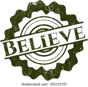 Believe rubber stamp