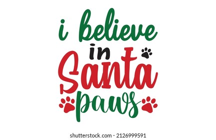 Creo en las patas de santa - Navidad de texto alemán en Alemania. Caligrafía, letras. Inscripción negra vectorial en las vacaciones de Navidad. Imprimir para afiches inspiradores, camisetas, bolsos, tazas, tarjetas, volante,