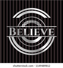 Believe silver shiny badge