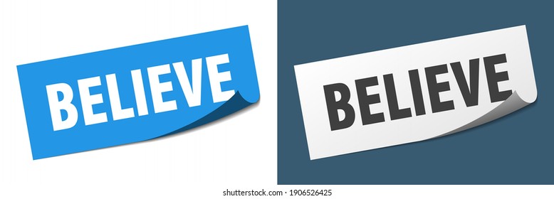 believe sticker set. believe paper peeler sign