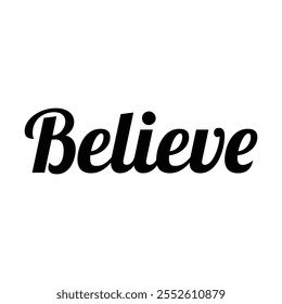 believe text vector typography art logo