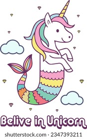 Believe in Unicorn Vector T-Shirt Design