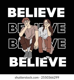 Believe Vector Design Inspirational Typography Artwork for Tshirts and Prints