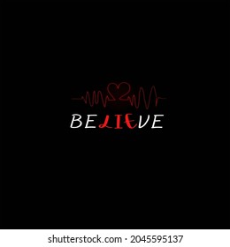 BELIEVE, vector handwritten text, lettering