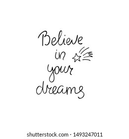 Believe in your dreams inspirational quote. 
