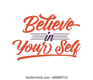 Believe Your Self Words Sentence Typography Stock Vector (Royalty Free ...